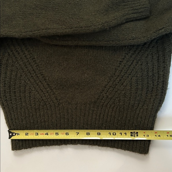 Madewell Wool Blend Wedge Sweater Heather Dark Olive Women's Size XXS - Picture 11 of 12